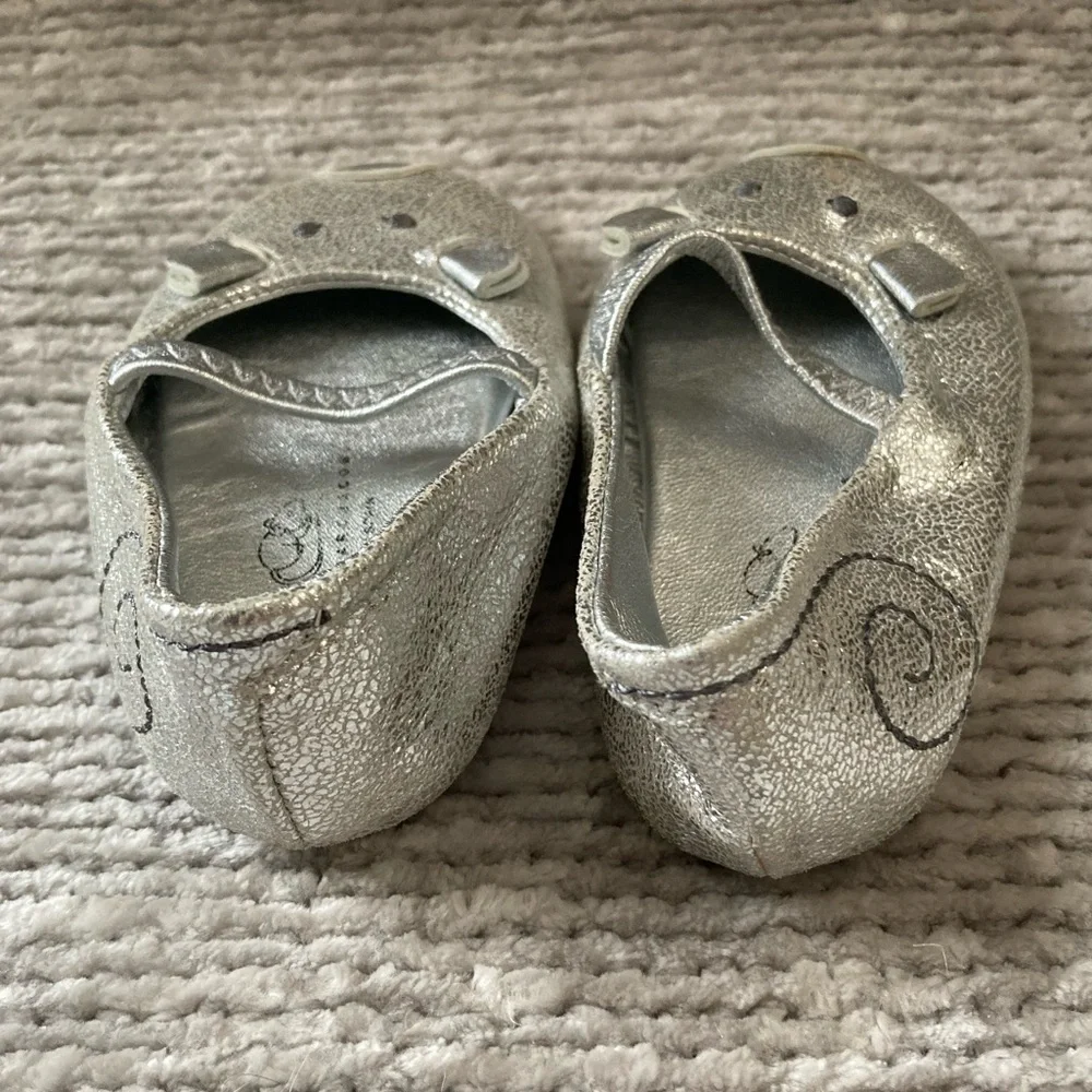 Little‎ Marc Jacobs Mouse Ballet Flats Silver Baby Shoes Size 18/19